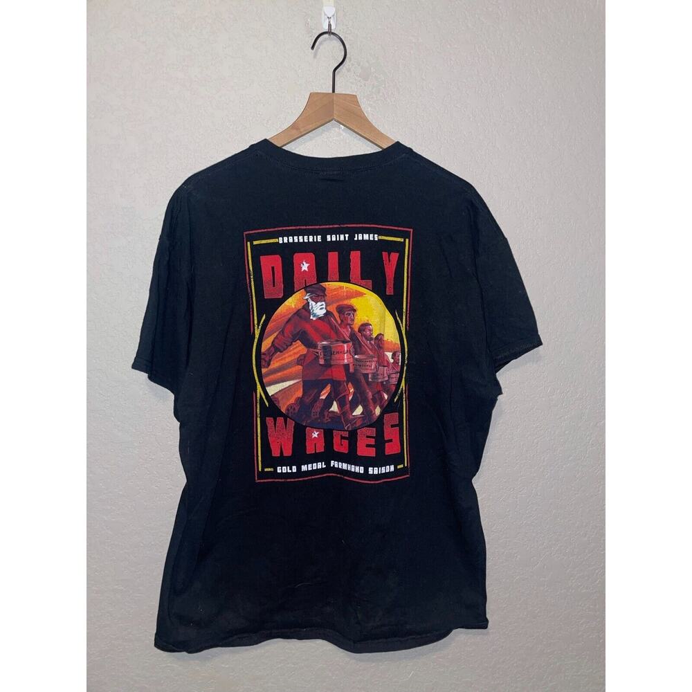 Vintage Brasserie Saint James Shirt Reno Daily Wages Gold Farmhand Saison XL
